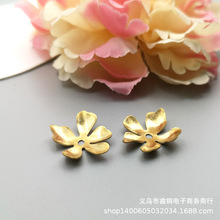 DIY铜饰品配件 五叶花朵花托 可电镀 耳饰项链手链延长链串珠挂件