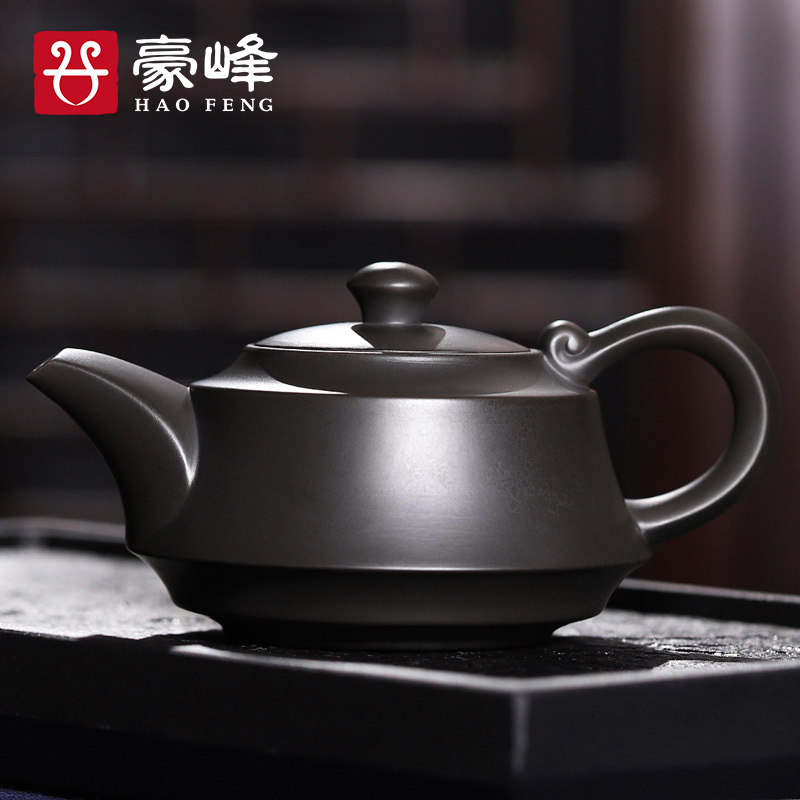 84n豪峰原矿黑紫砂壶老紫泥家用大容量复古茶壶茶具周盘茶壶礼盒
