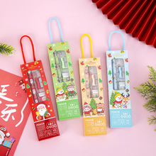 儿童圣诞节礼物学生手提文具套装礼盒铅笔五件套幼儿园生日伴手礼