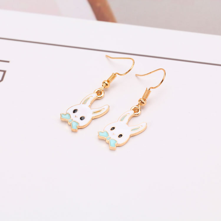 european and american earrings easter ornament earrings cartoon cute rabbit bow tie earrings female source factory wholesale