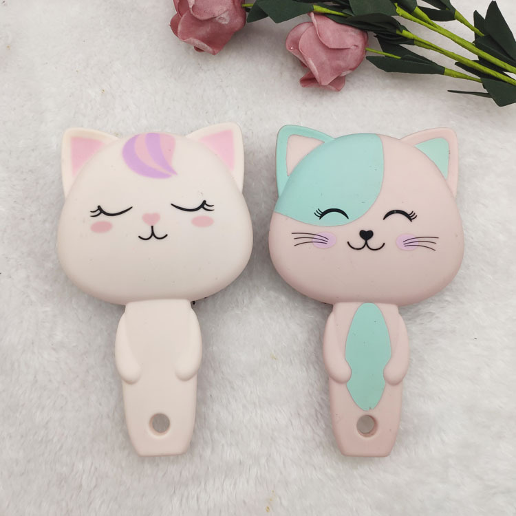 Factory Supply Customized Cute Unicorn Rabbit Cat Children Styling Comb Rubber Paint Printing Hairdressing Airbag Comb