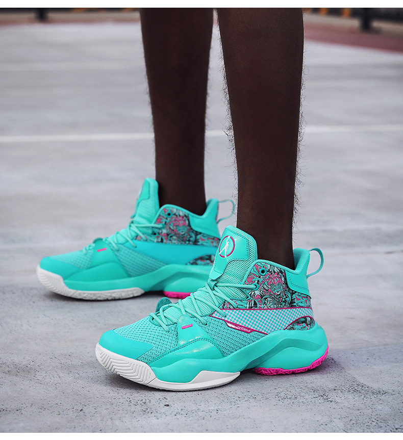 安德詹姆斯篮球鞋新款高帮球鞋时尚国风运动鞋室内情侣蓝球鞋男鞋