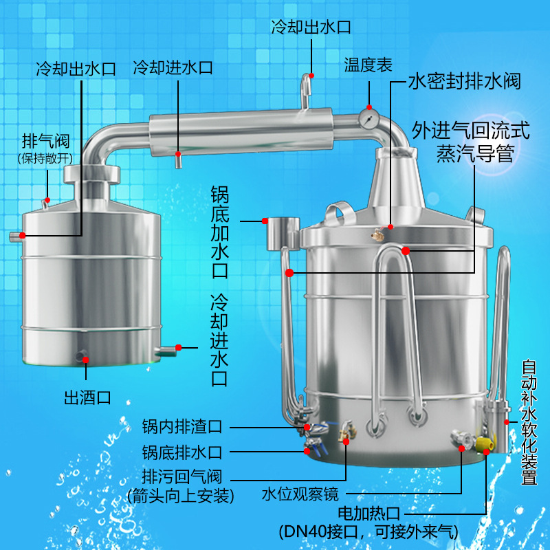 小型 酿酒设备家用白酒烤酒机器纯露机蒸酒器 白兰地烧酒机