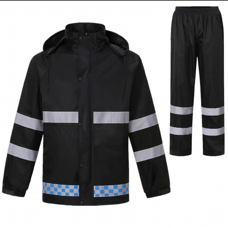 Wholesale Sanitation and Labor Protection Split Reflective Raincoat Rain Pants Suit Adult Traffic Duty Emergency Body Rain-Proof Clothes