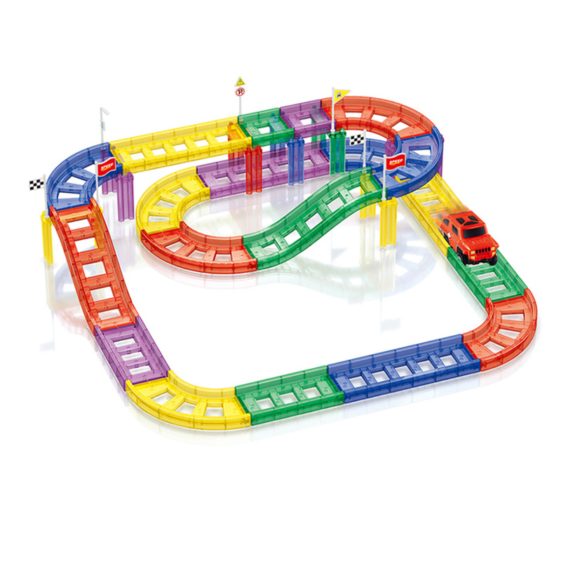 Magnetic Track Magnetic Building Blocks Assembling Children's Toy Electric Racing Girl Boy Magnetic Track Suit Wholesale