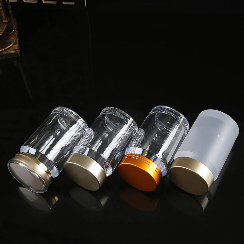 高档亚克力保健品瓶胶囊瓶药罐密封储物瓶PS磨砂塑料瓶可LOGO