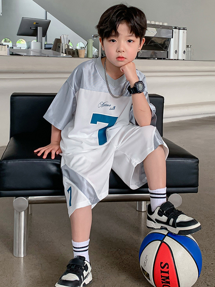 儿童篮球服男童夏季短袖套装速干2024新款中大童夏款运动装帅气潮