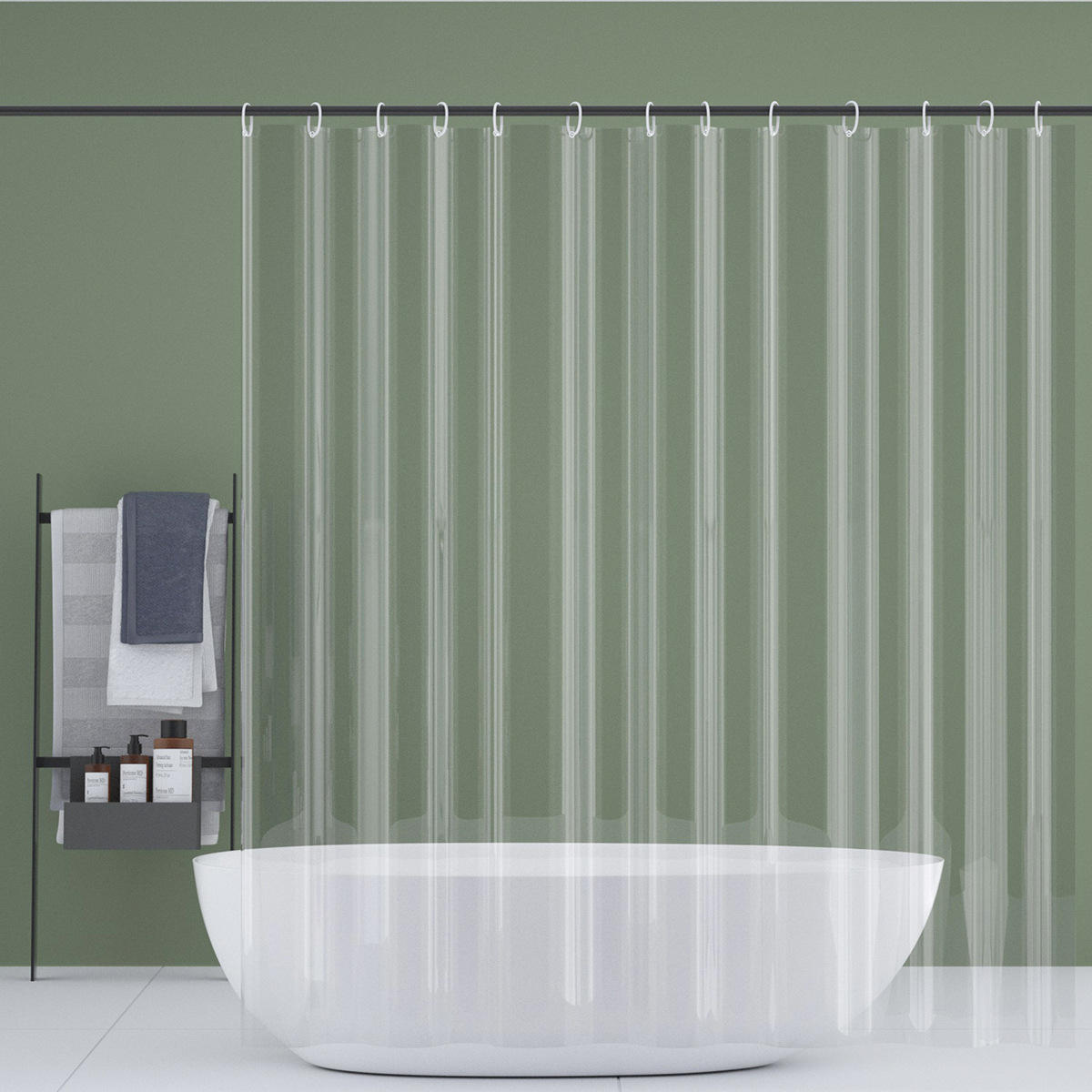 厂家直供peva透明浴帘防水防霉卫生间淋浴房隔断帘子浴室帘