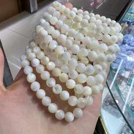 天然深海珍珠母贝白蝶贝散珠圆珠diy饰品手工串珠手链半成品批发