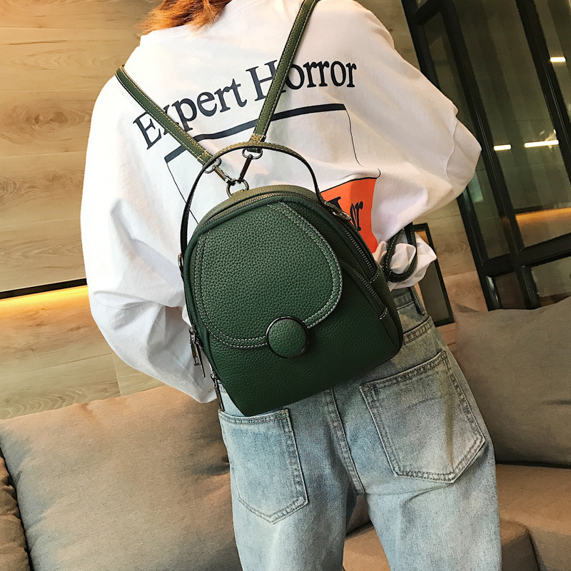 Classic Fashion Women's Bag Korean Style 2023 Autumn New Mini Backpack Personality Solid Color Girl Shoulder Crossbody Small Bag