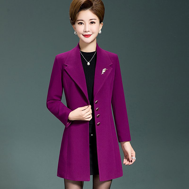 中老年女装秋装风衣中长款大衣中年妇女妈妈装春装外套大码40岁50