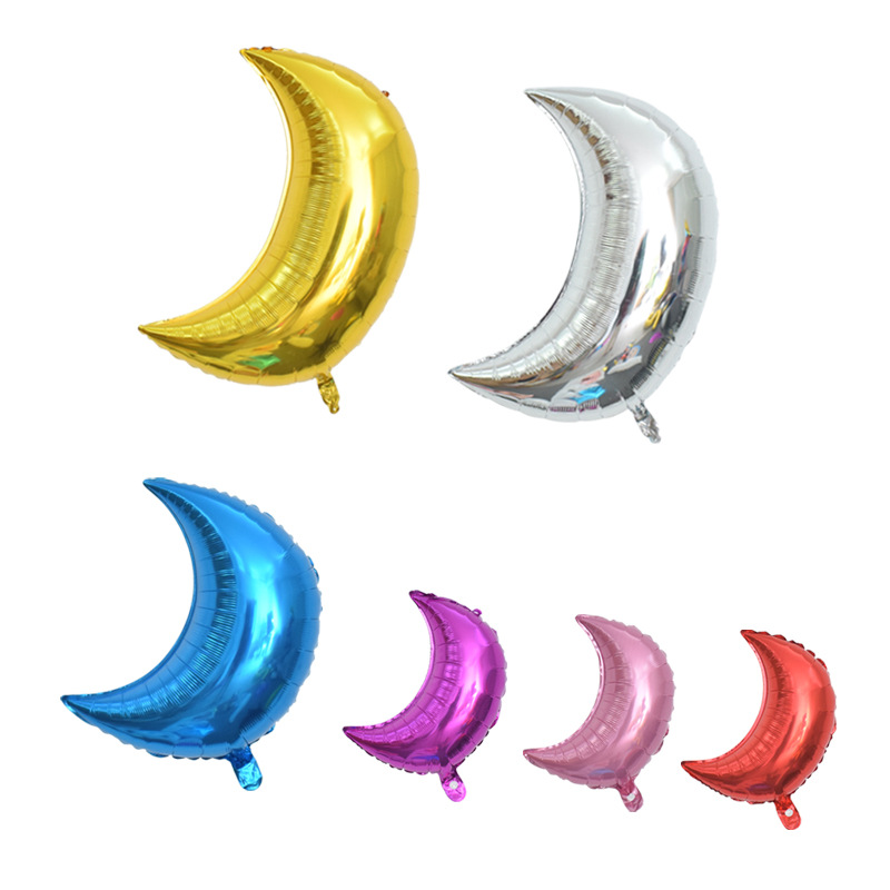 Wedding Ceremony Wedding Room/36-Inch Moon Aluminum Foil Balloon Birthday Party Decoration and Layout Supplies Wholesale