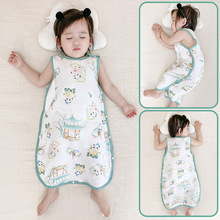 宝宝睡袋夏季竹纤维棉无袖背心新生儿童睡觉防踢被婴儿薄款空调房
