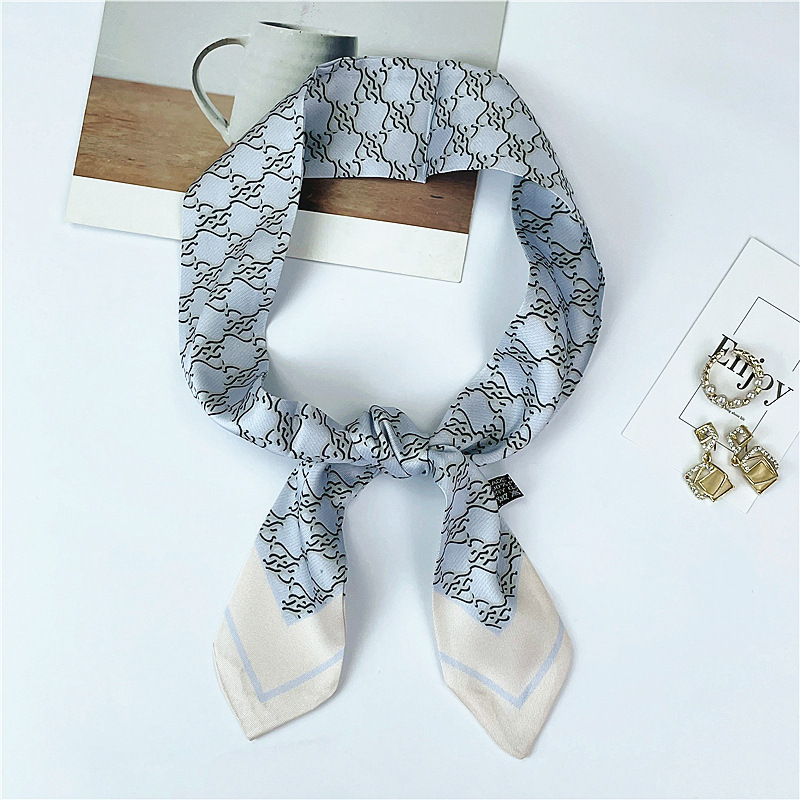 Korean Style Dongdaemun Spring and Autumn Thin Double Satin Small Silk Scarf Hair Band Collarbone Decorative Hair Band Arm Bag Female Girlfriends' Gift