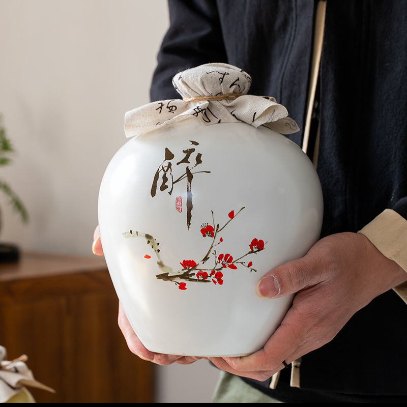 酒坛子批发陶瓷酒瓶古风的空酒瓶1/2/3/5/10斤白酒装密封存小酒壶