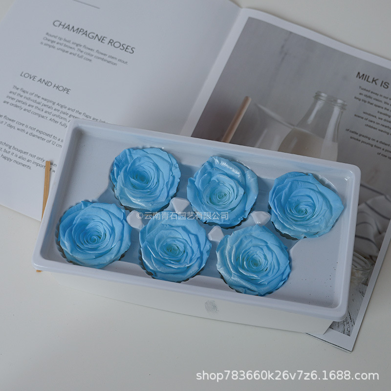 冰雪皇后带珠光a级永生花玫瑰花-阿里巴巴