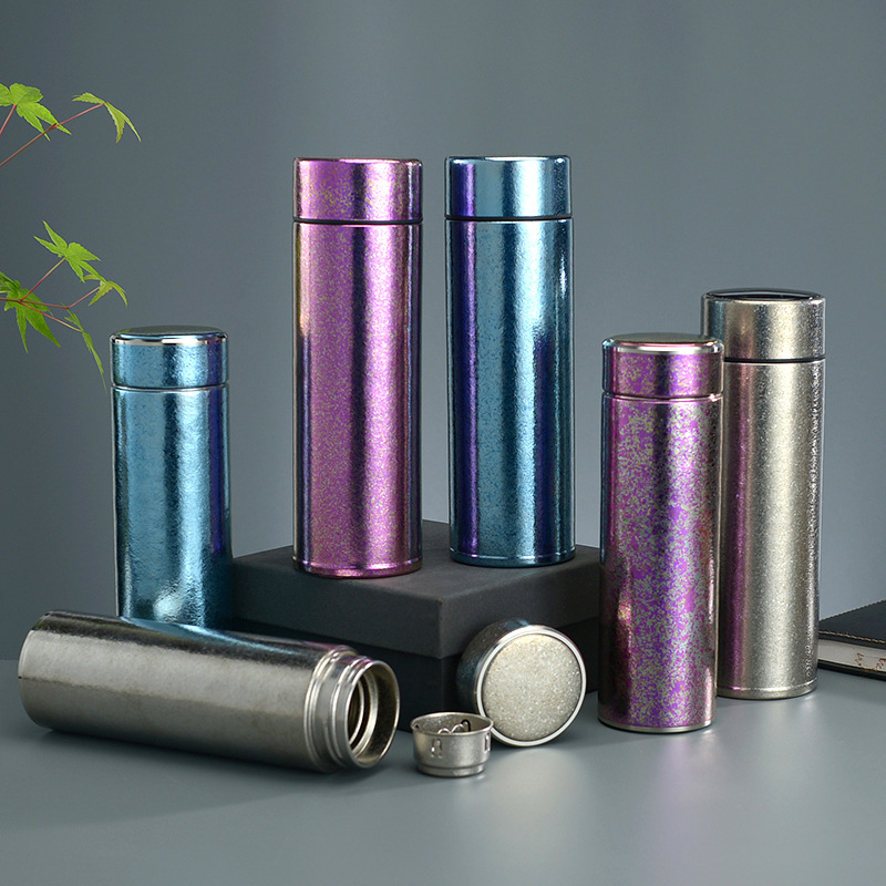 钛杯男女纯钛合金智能保温杯高档商务办公泡茶水杯便携车载杯子