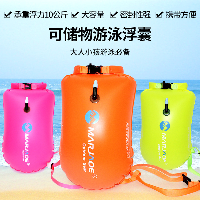 Storage Swimming Floats Heel Worm Double Airbag Swim Bag Outdoor Life-Saving Water Sports Full Floating Ball Wholesale