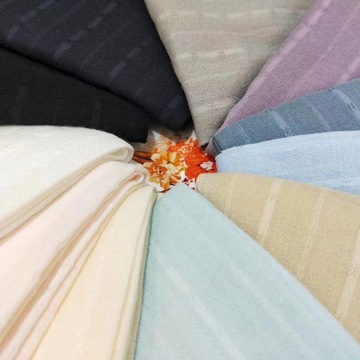 春夏新品 经典水洗乱麻提花条 衬衫连衣裙家居服女装面料 知性风