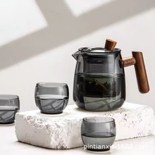 耐热玻璃泡茶壶透明带把手花茶壶套装可电陶炉加热煮茶壶家用茶具