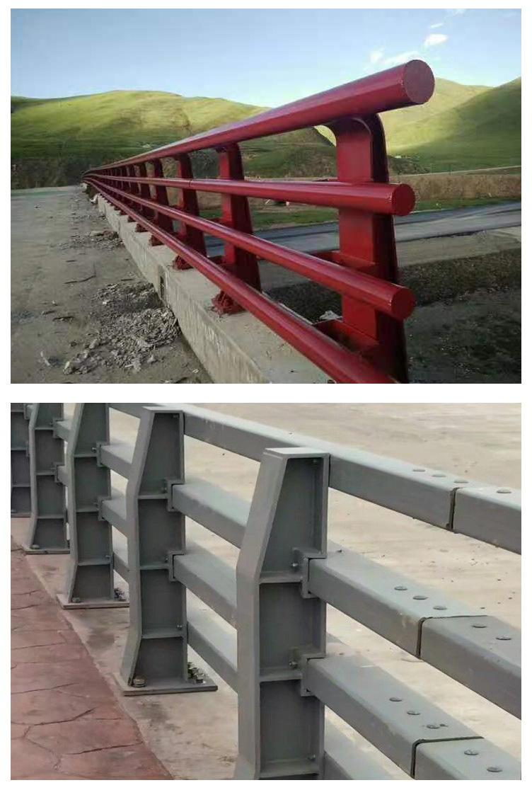 桥梁防撞护栏 喷塑立柱厂家定制 q235河道路 天桥 景观 灯光 栏杆