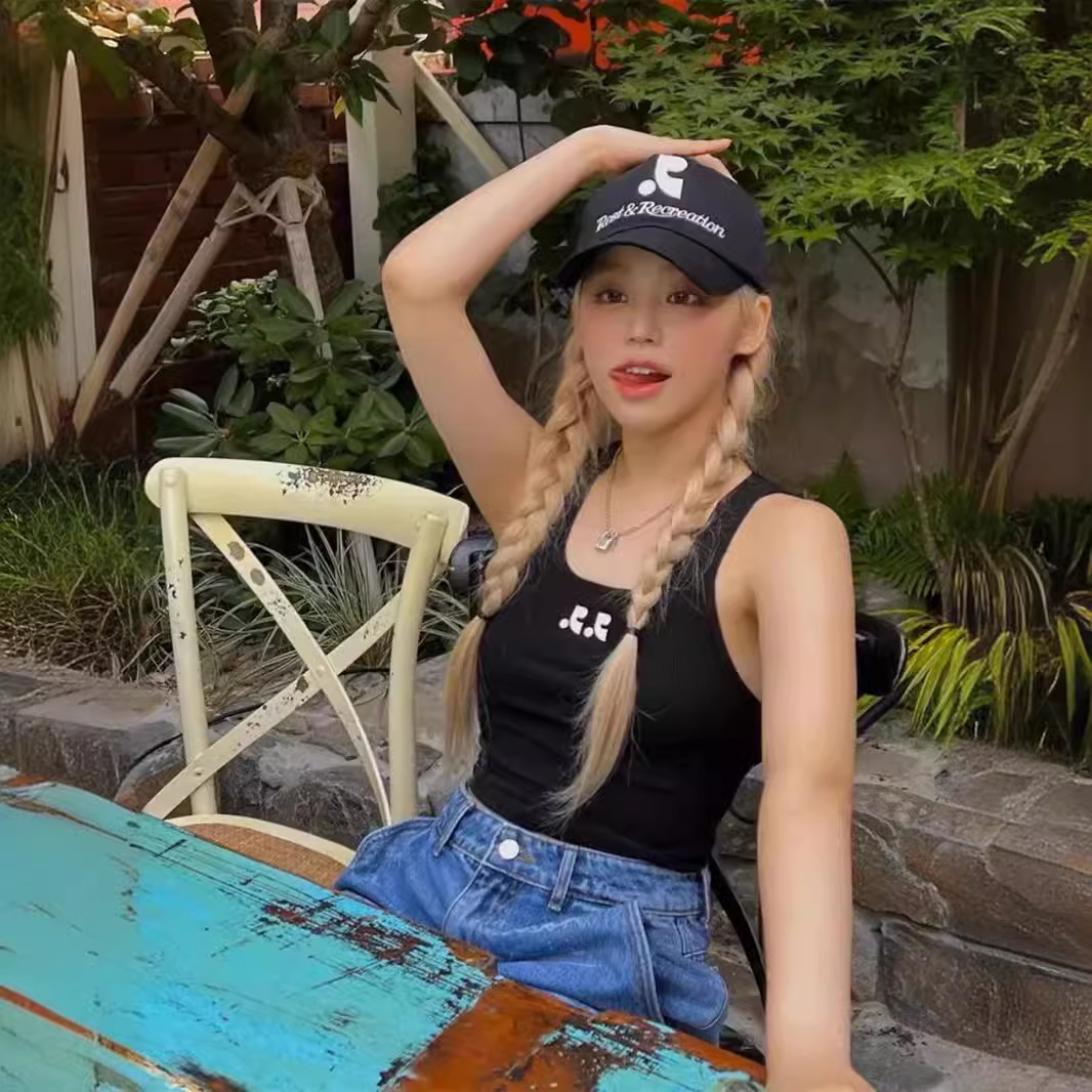 韩国restandrecreation背心吊带jennie金智妮同款rr工字打底衫潮