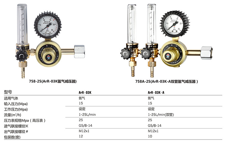 日出节能氩气表二氧化碳减压器省气王防摔抗摔型氩弧焊减压表批发