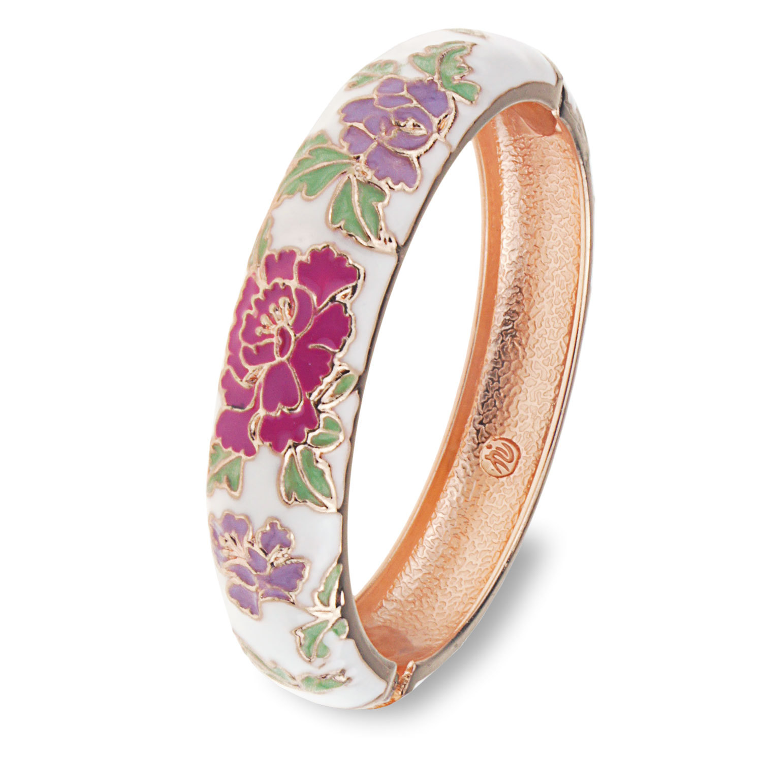 戴丽景泰蓝手镯女民族风富贵牡丹花珐琅开口镯子雍容华贵z113c