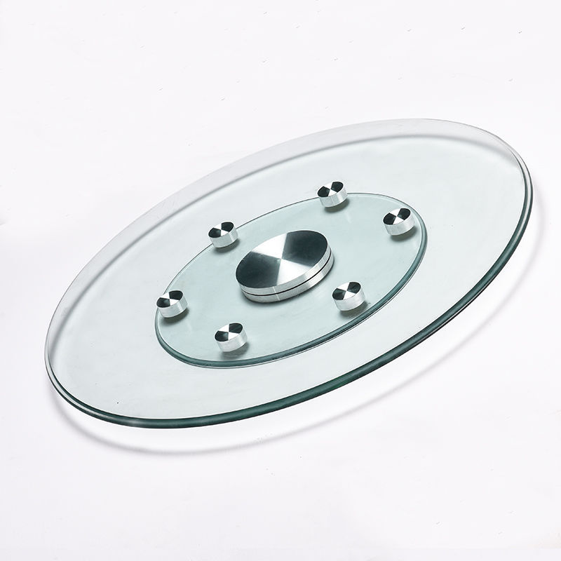 钢化玻璃转盘酒店圆台面圆餐桌转盘 圆盘连体转台大圆桌转盘底座