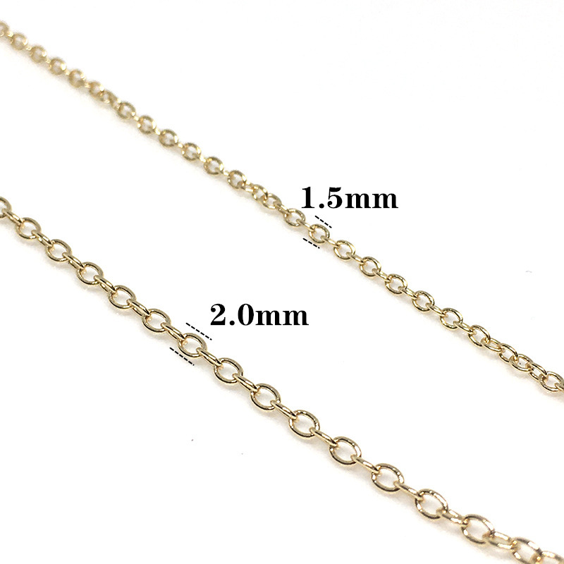 Color Protection 14K Gilded Chain Gold Plated O-Shaped Chain Slim Chain Tassel Extension Necklace Bracelet DIY Ornament Accessories