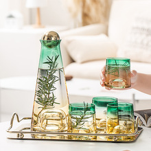 创意水晶玻璃水壶套装家用客厅北欧风玻璃凉白开水壶水杯果汁壶