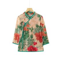 新中式国风洋气减龄七分袖2024夏季新款时尚宽松显瘦女装衬衫