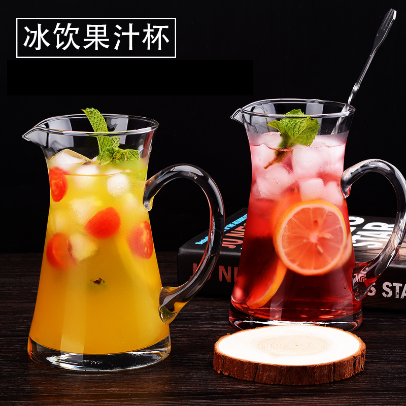 大号水果茶杯子柠檬果汁杯创意700毫升玻璃奶茶杯网红饮品饮料杯