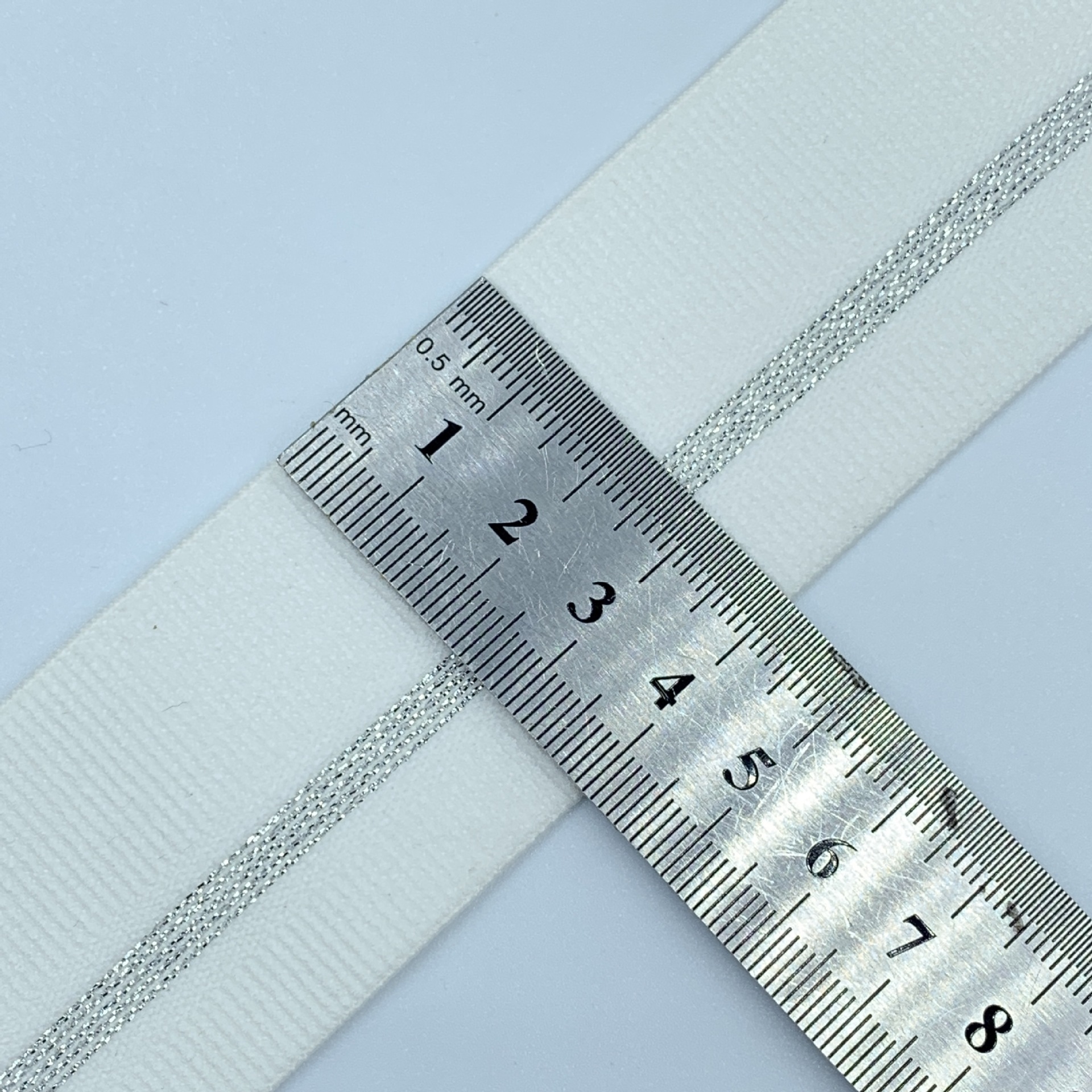 4cm Lurex Thread Woven Elastic Tape Thickened Tank Pattern White Nylon Elastic Band Clothing Accessories