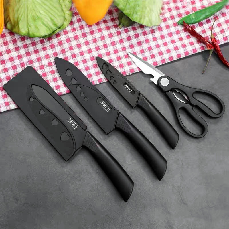 buck德国黑刃菜刀切肉片刀家用刀具砧板套装厨师刀厨房水果女士刀