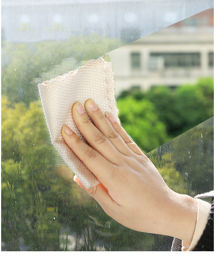 鱼鳞布吸水不易掉毛擦玻璃杯碗桌镜子无痕鱼鳞抹布厨房擦桌清洁巾