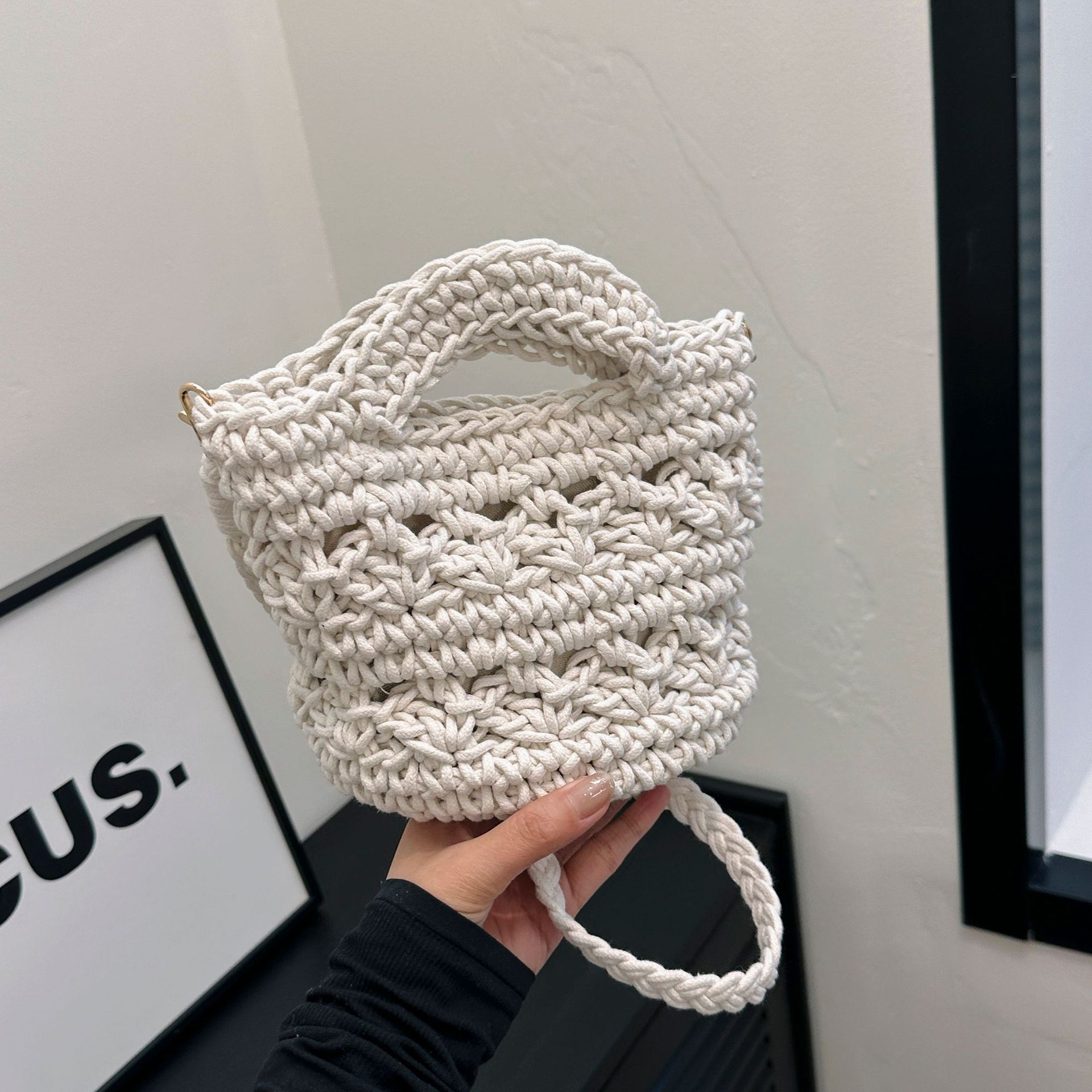 跨境草编包包女2024新款休闲编织手提包度假沙滩包时尚单肩斜挎包