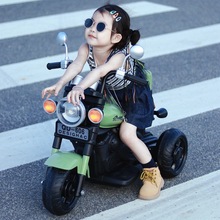 电动摩托车充电可坐人玩具车1-3-6岁双驱宝宝遥控三轮车童车