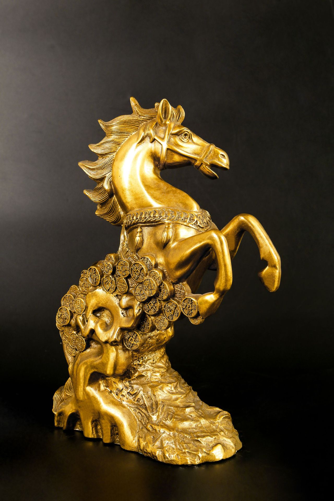 铜马摆件铜马匹 金钱马 办公室家居生肖 马摆件工艺品福字小铜马