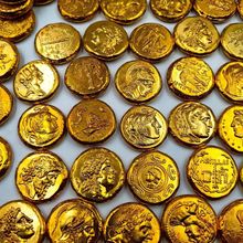 仿古希腊金币神雅典老硬币鎏金古币实心国王将军双面金币 混批