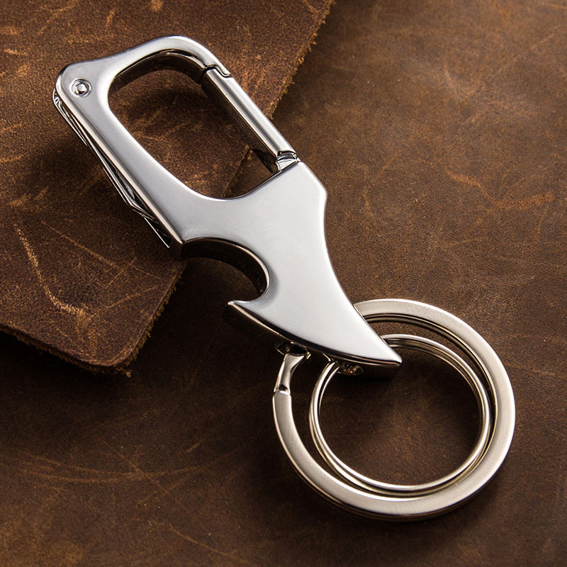 Men's Beer Bottle Opener with Knife Keychain Portable Portable Ins Pendant Key Chain Multi-Function Express