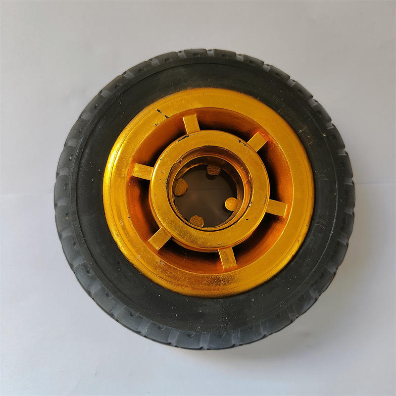 厂家供应金胶轮静音万向轮小推车轮子4568寸脚轮工业橡胶轮