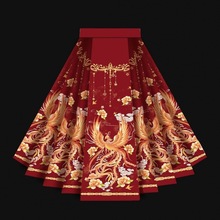 新中式女装2023新款订婚礼裙红色马面裙敬酒服结婚服半身裙套装秋