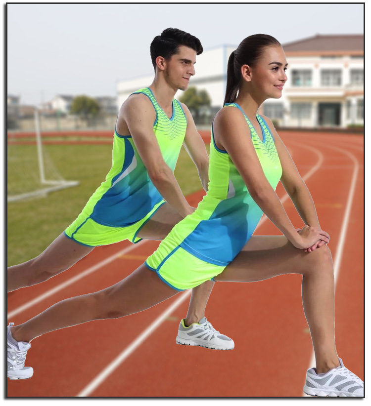 定制田径服套装男女马拉松跑步比赛训练背心短裤体考速干运动衣服