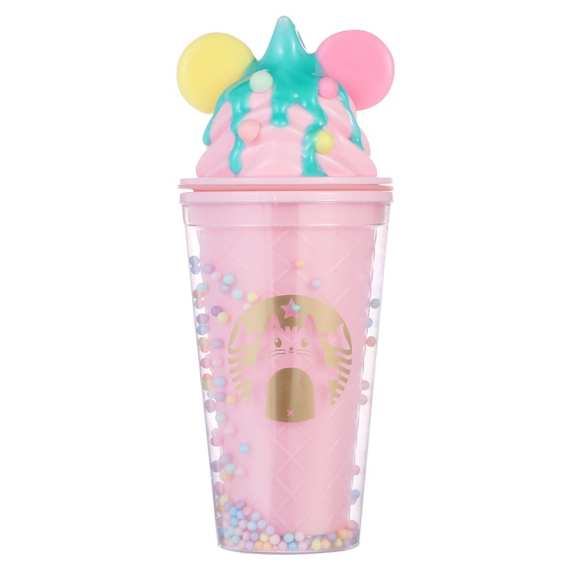 Youwu Liangpin Macaron Cute Ice Cream Ice Cup Summer Cup with Straw Macaron Tumbler