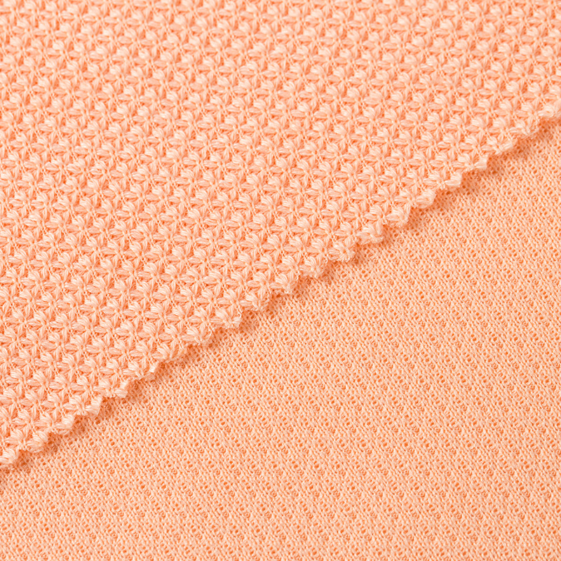 现货华夫格布料230克全涤春款秋冬款女装童装韦编针织面料