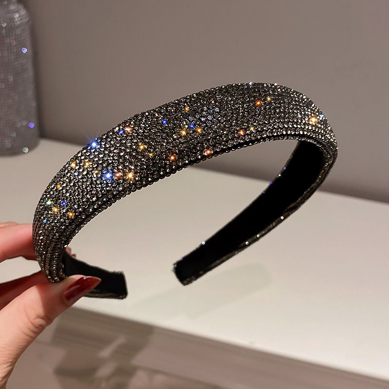 European and American Diamond Super Shiny Elegant Headband Fashionable All-Match Colorful Crystals Hair Band Simple Personality Trendy Internet Celebrity Hair Accessories