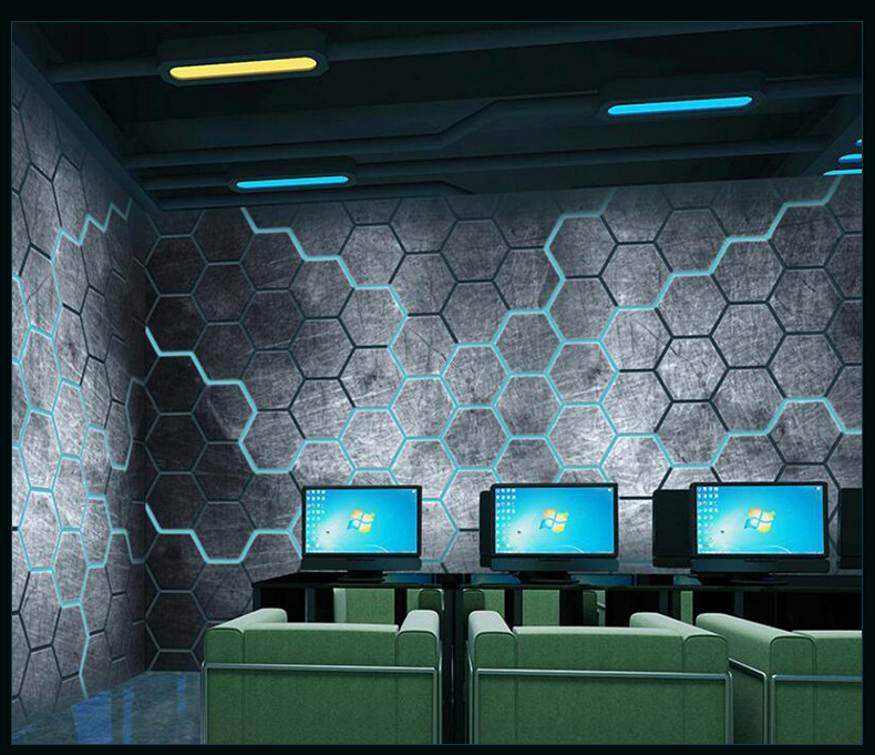 科技感墙纸科幻太空舱壁纸天花板墙布背景墙电竞网吧酒吧动感壁画