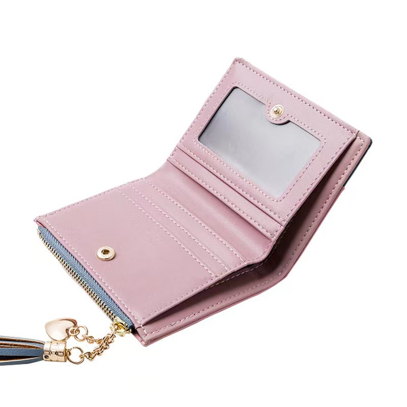 Swdvogan New Wallet Short Women's Zip Wallet Korean Style Tassel Simple All-Match Coin Purse Wholesale