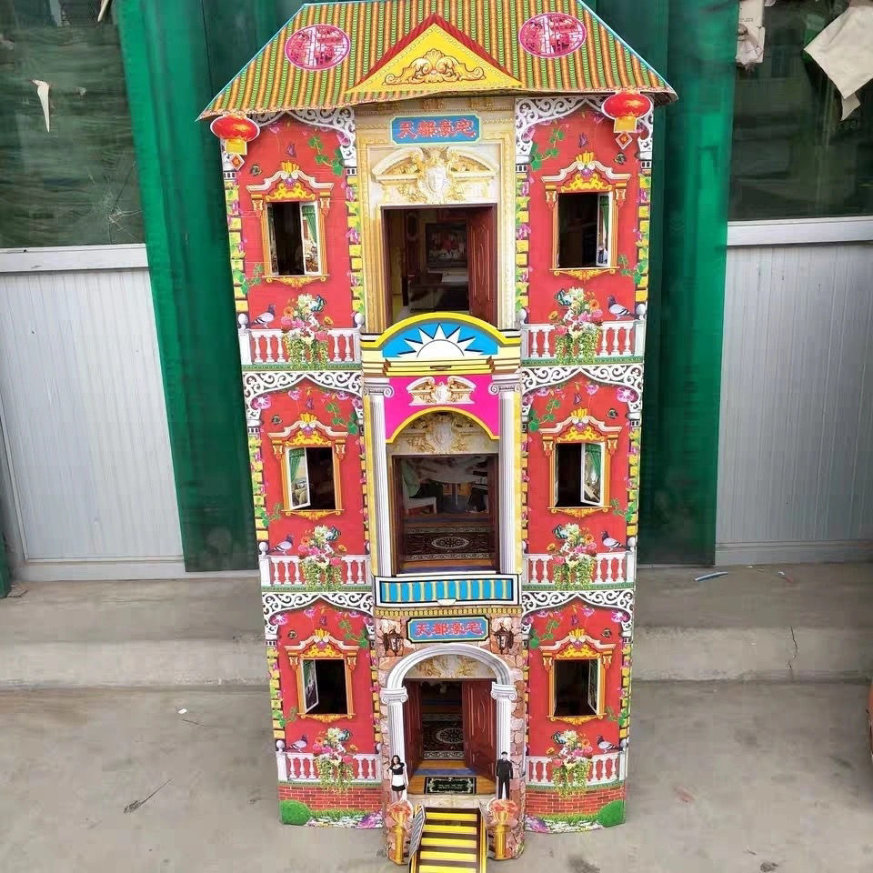 天都豪宅殡葬用品瓦楞折叠别墅 纸活纸扎祭祀雄县独特